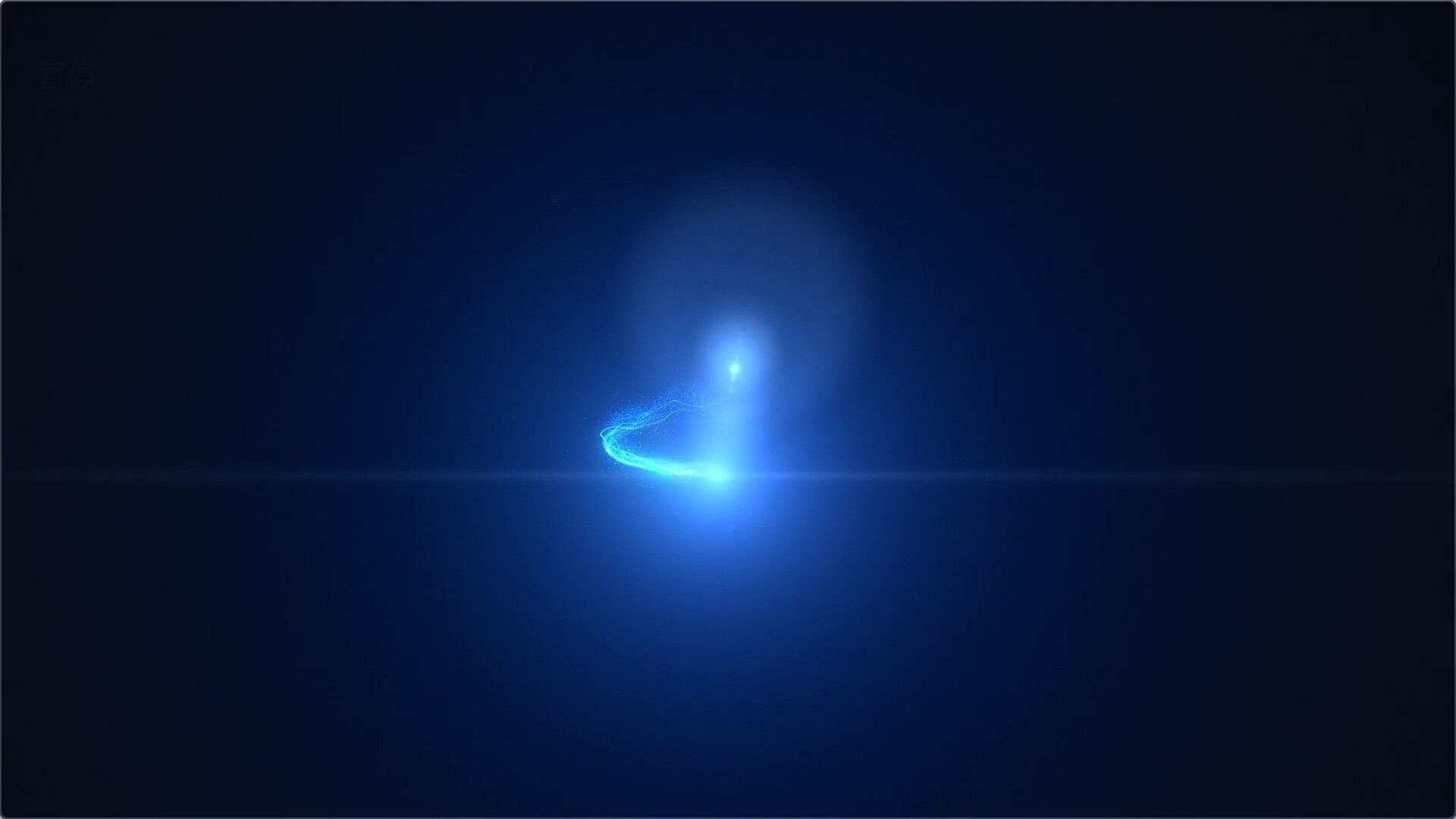 唯美蓝色光晕粒子发光拖尾线条动画视频18