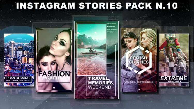 5个时尚的Instagram故事AE模板