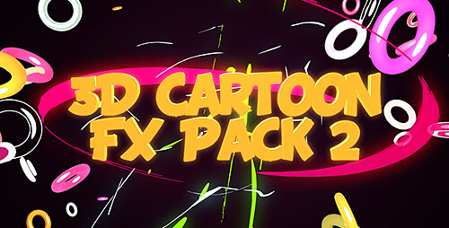C4D模板：三维卡通元素特效包 Videohive – 3D Cartoon FX Pack 2