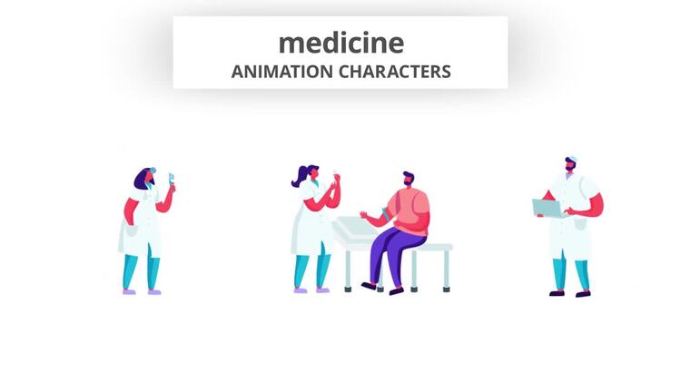 简洁的医学动画图标AE模板