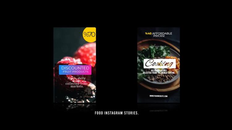 9个创意的Instagram食物故事AE模板