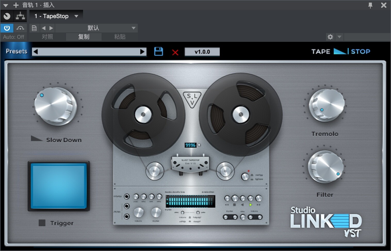 StudioLinked TapeStop FX for mac(超酷的mac音频插件)