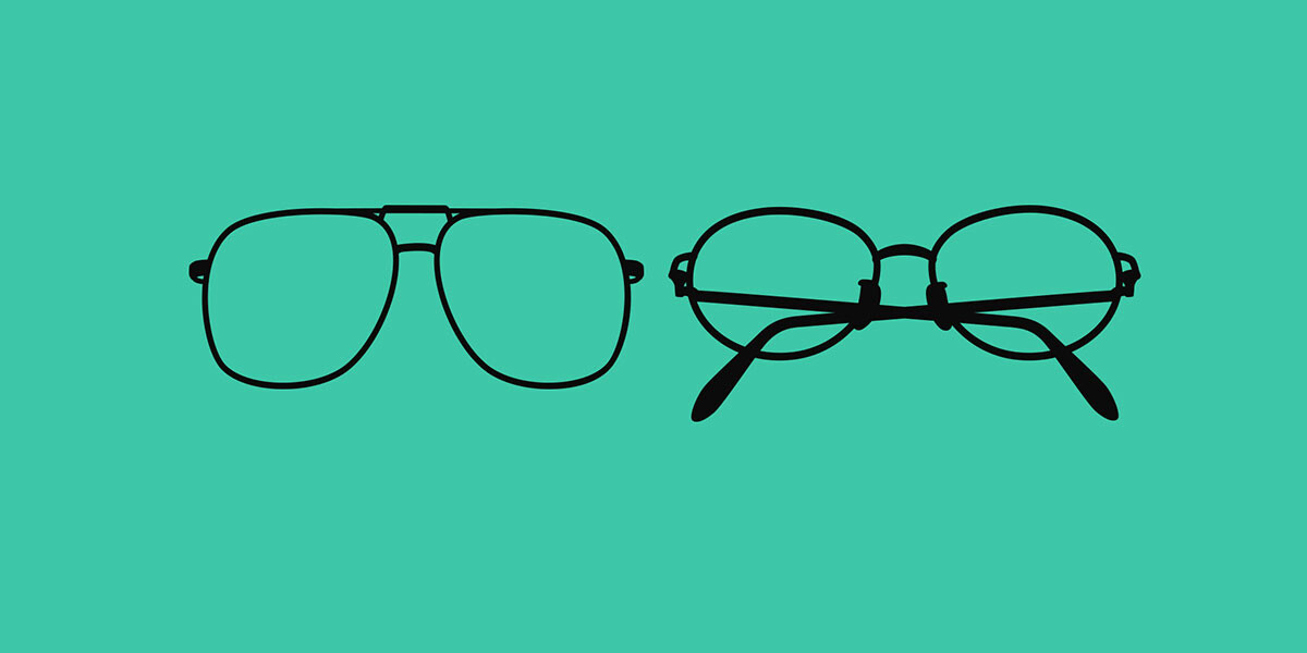 多种矢量眼镜样式、镜框PS形状