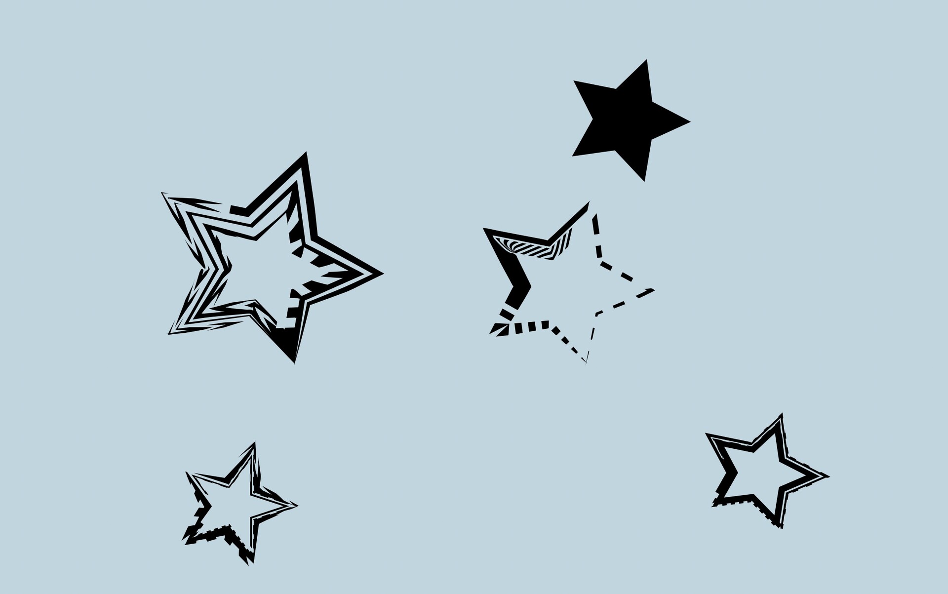 涂鸦式五角星PS形状