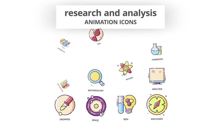 研究与分析动画图标AE模板
