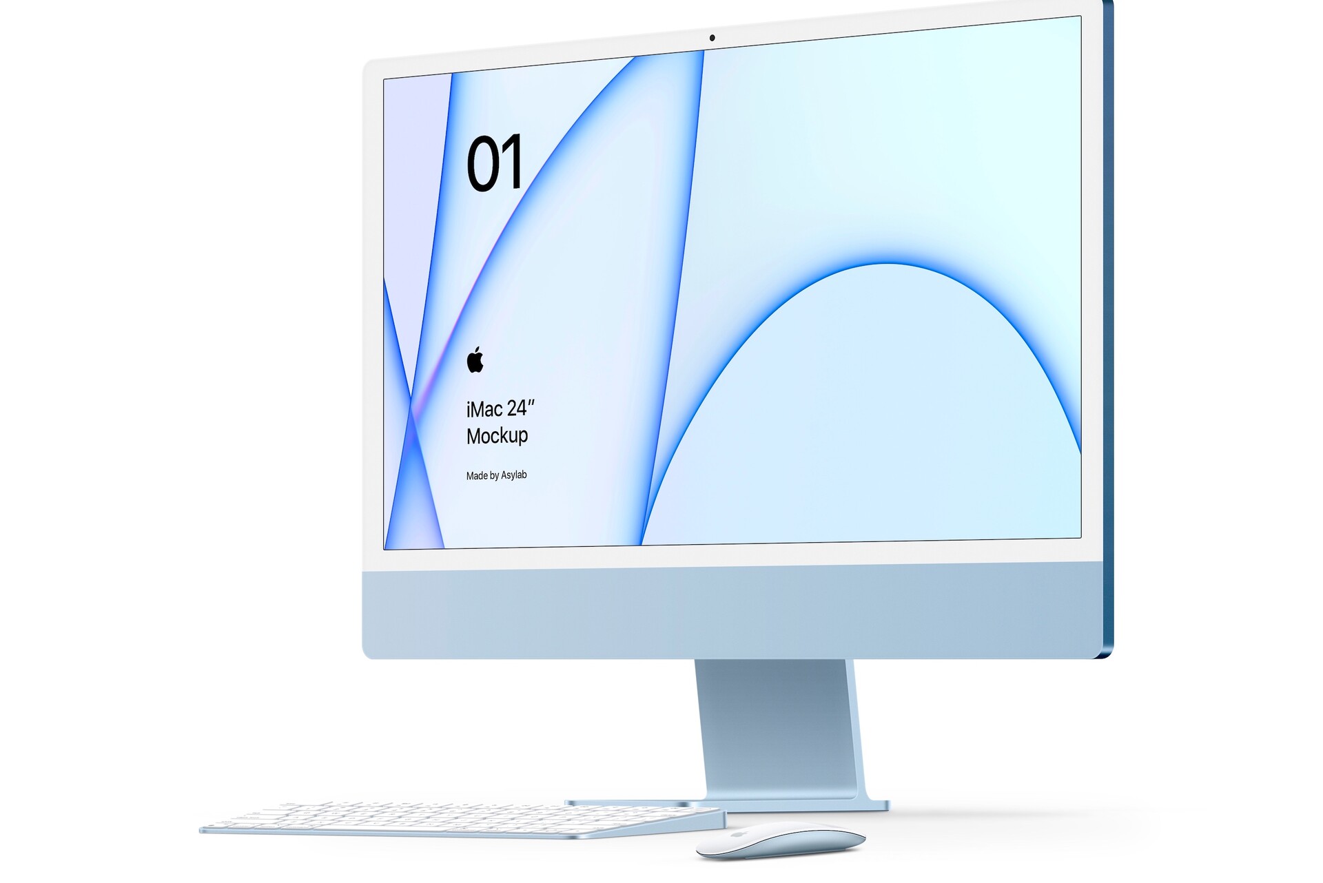 10款新款2021年24寸iMac电脑智能样机模型