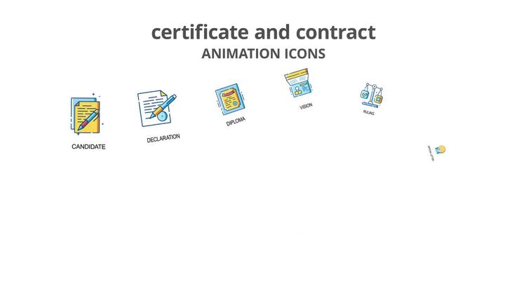 证书和合同 - 动画图标AE模板