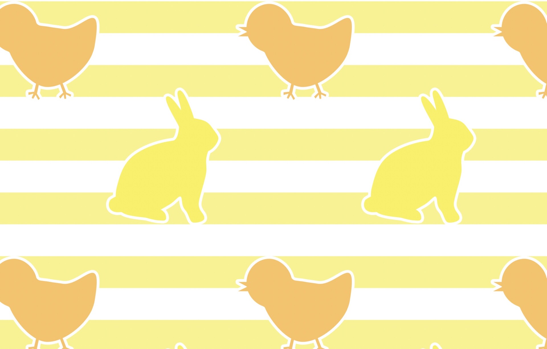 可爱小鸟、小鸡与兔子卡通图案Photoshop填充素材
