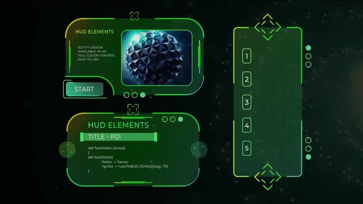 Hud UI 元素AE模板
