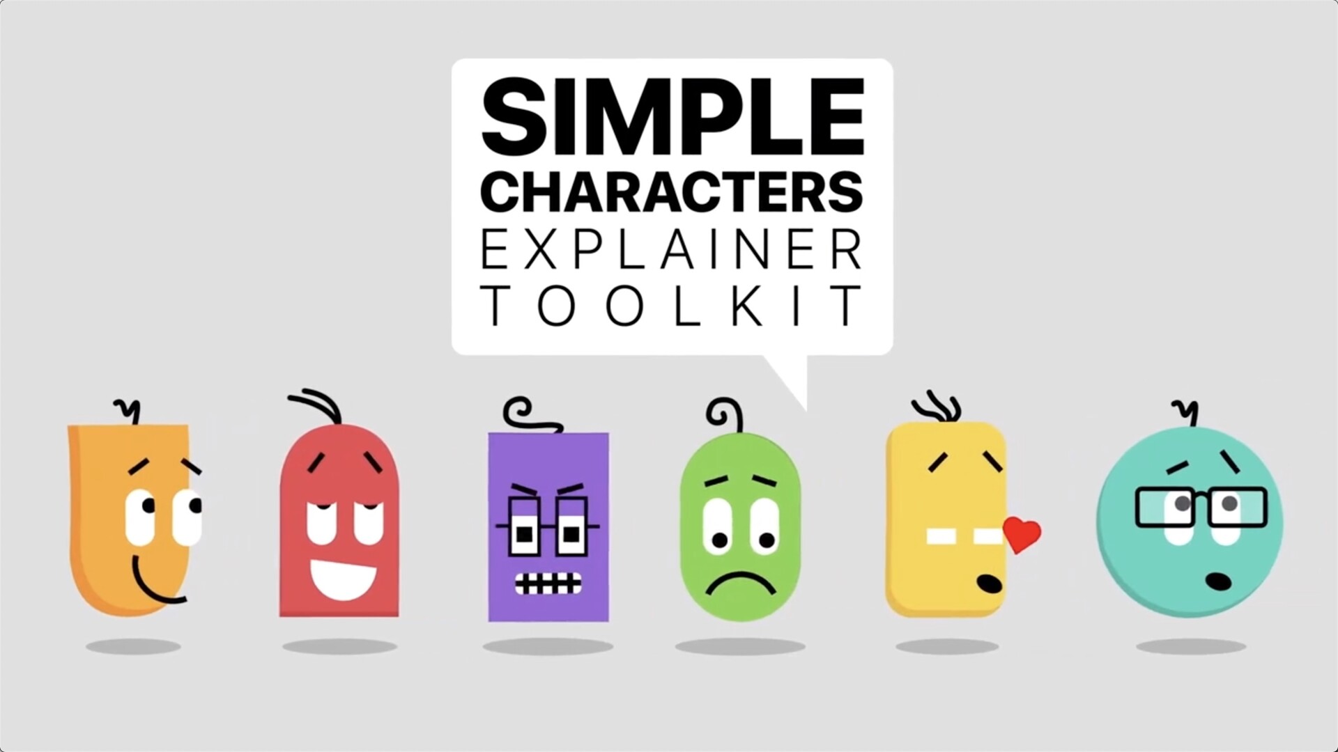 PR模板-可爱卡通角色小人物MG动画解说包 Simple Characters Explainer Toolkit