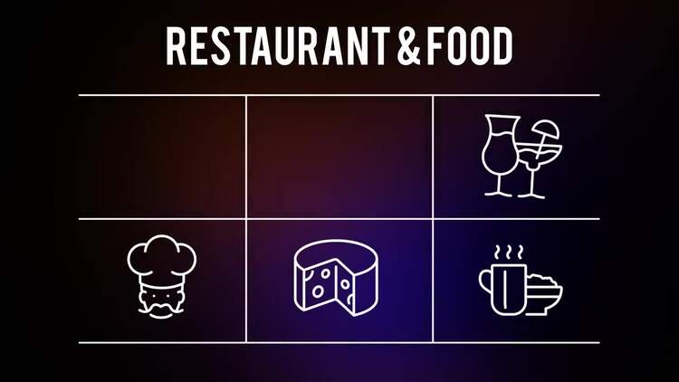 MOGRT 餐厅和食物 - 25 个动画图标PR动态图形模板