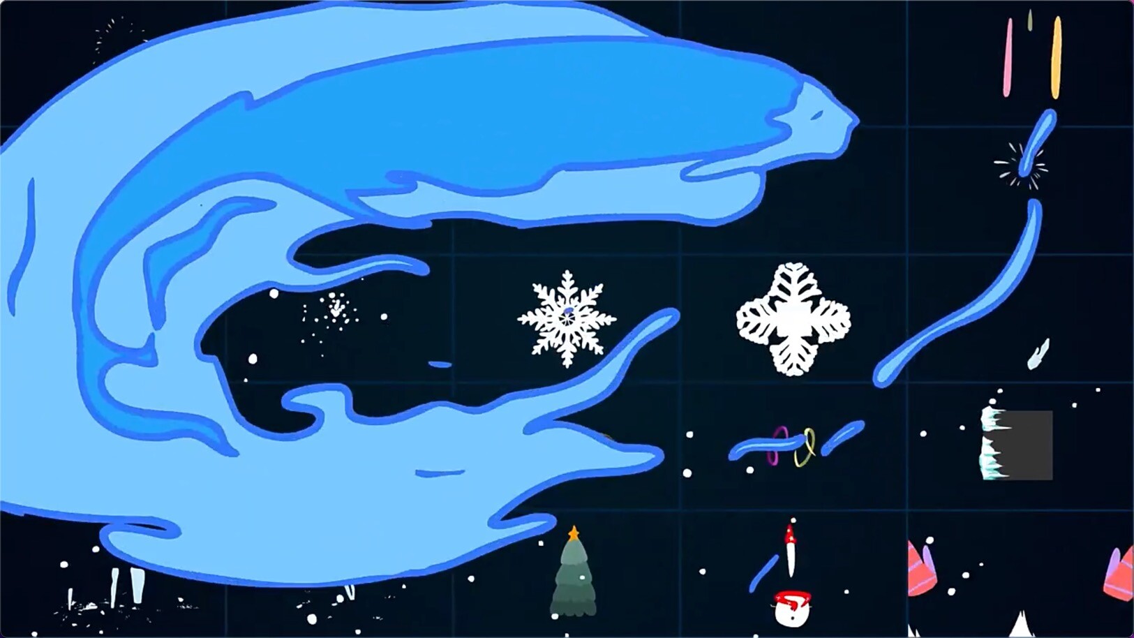 FCPX插件:25个圣诞节新年卡通MG图形元素动画Christmas Winter Animations