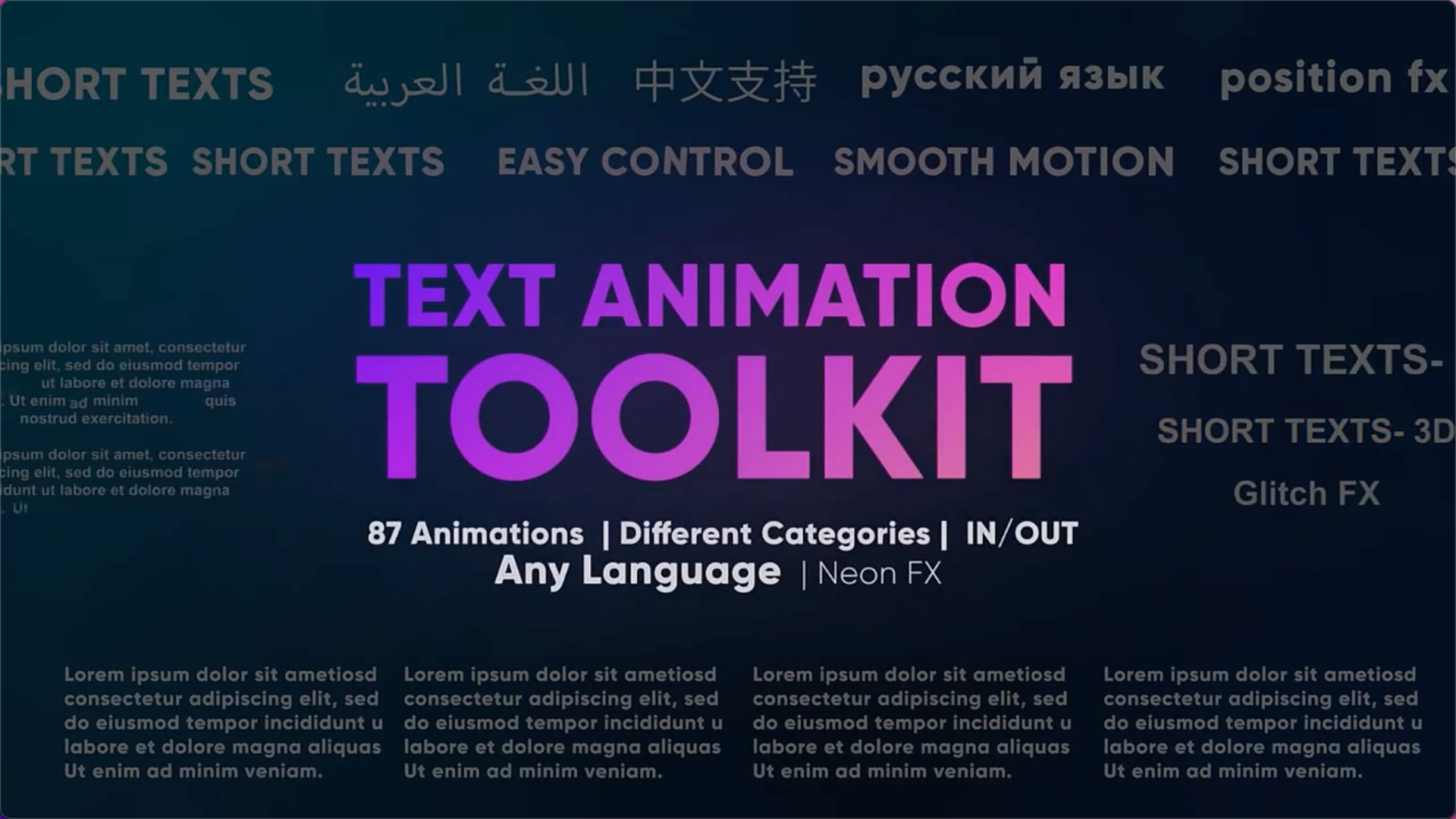 FCPX插件：87个文字标题动画预设Text Animation Toolkit