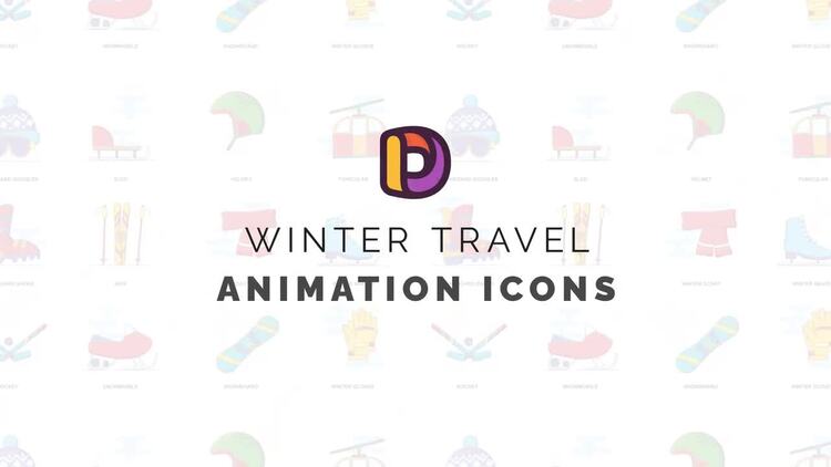 冬季旅行-动画图标AE模板