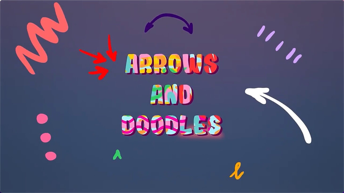 FCPX插件:40个手绘线条涂鸦箭头图形动画Arrows And Doodles Animations