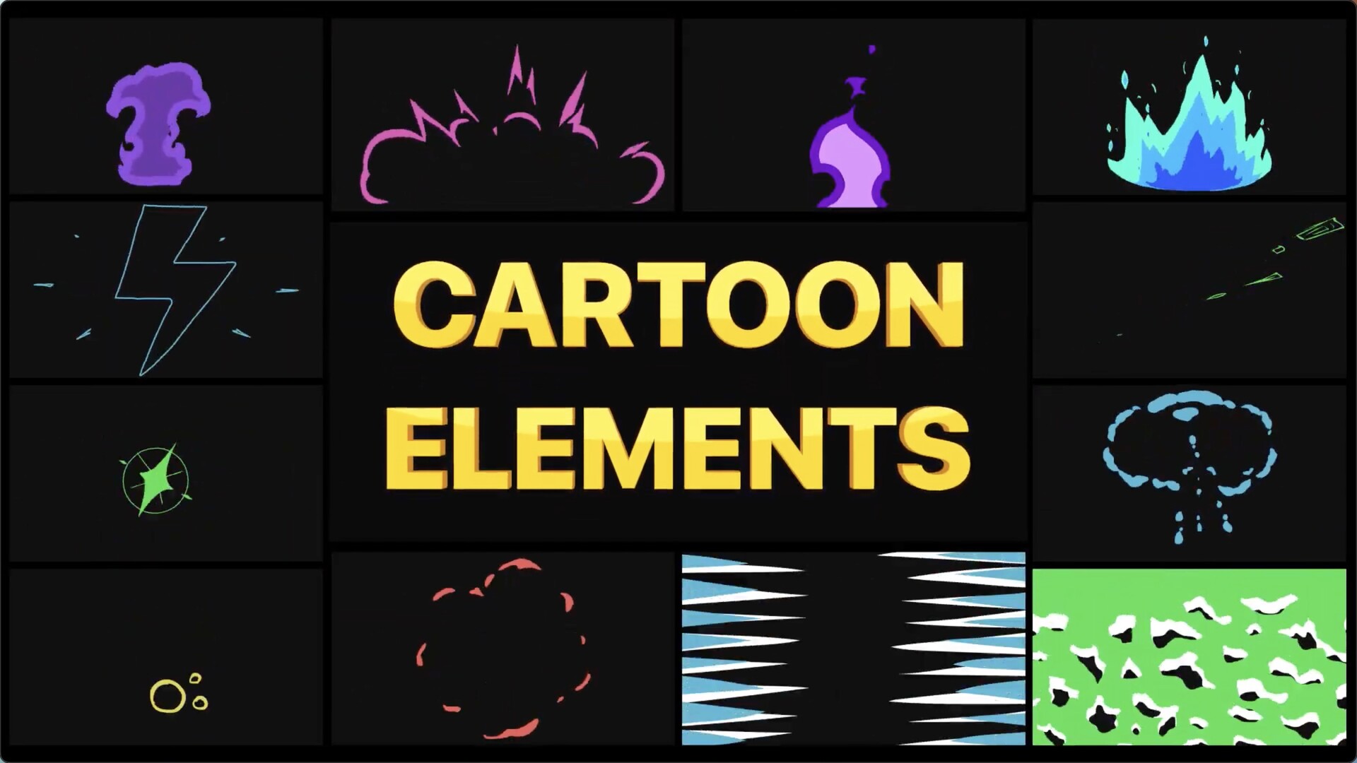 fcpx插件Cartoon And Scribble Elements Mac(卡通涂鸦元素模板) 