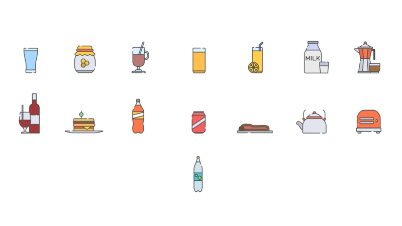 食品和饮料系列图标ae模板