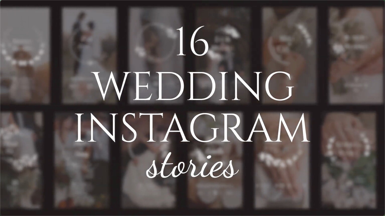 唯美浪漫手绘鲜花婚礼邀请函竖版卡片动画设计AE模板16 Wedding Instagram Stories