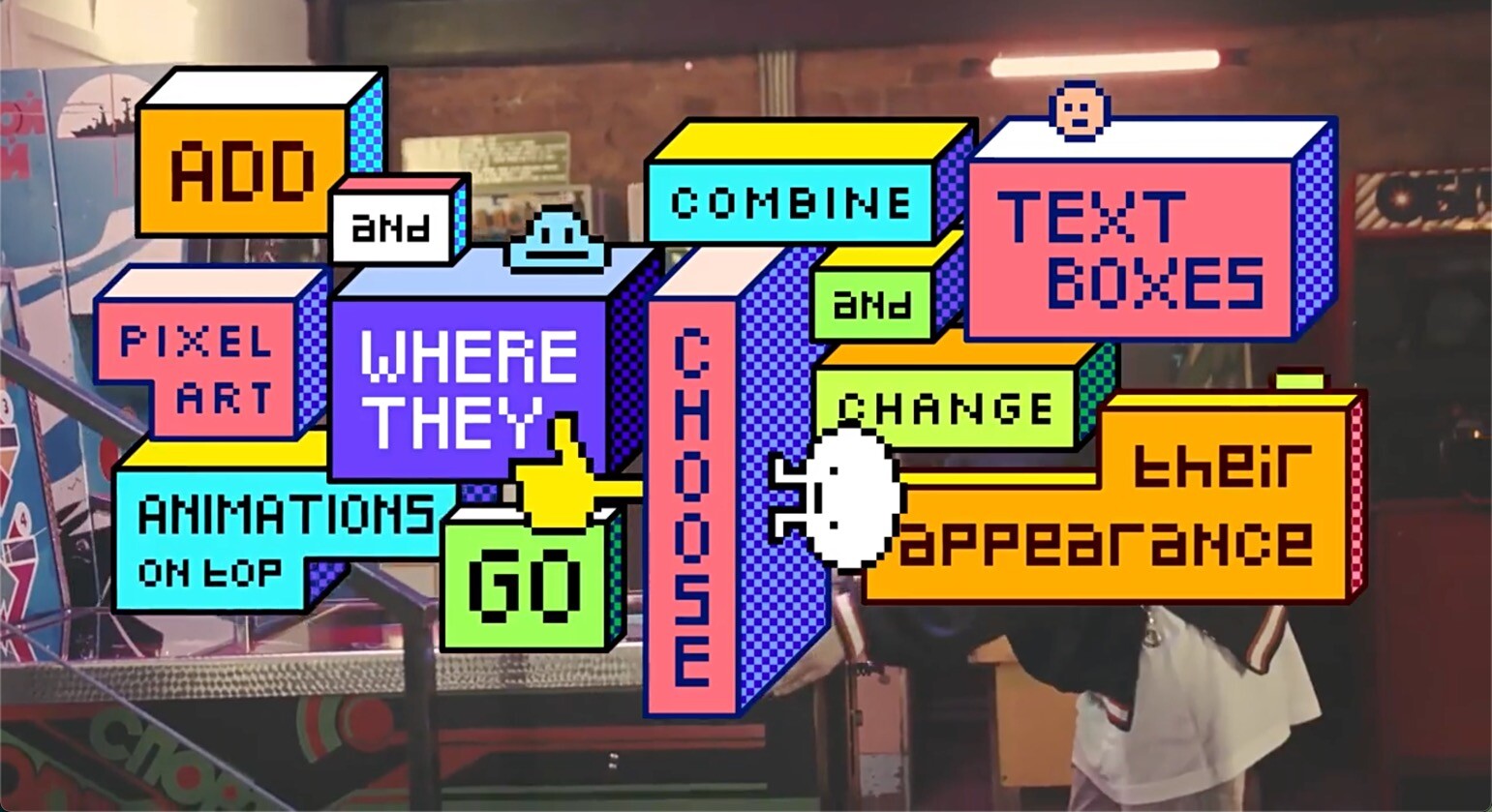AE模板-创意复古游戏卡通模块文字标题动画 Retro Game Text