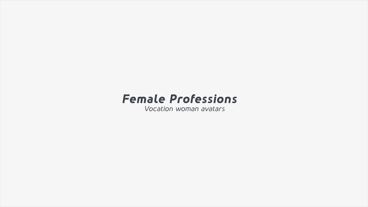 女性职业动画图标PR模板