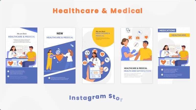 医疗健康主题Instagram故事ae模板