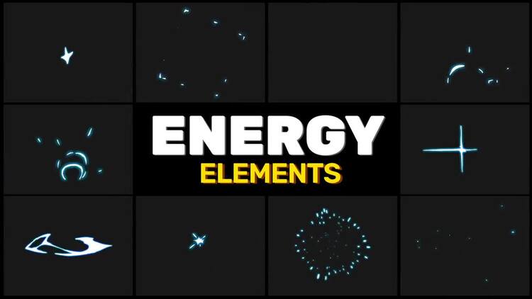 能量影响元素PR动态图形模板