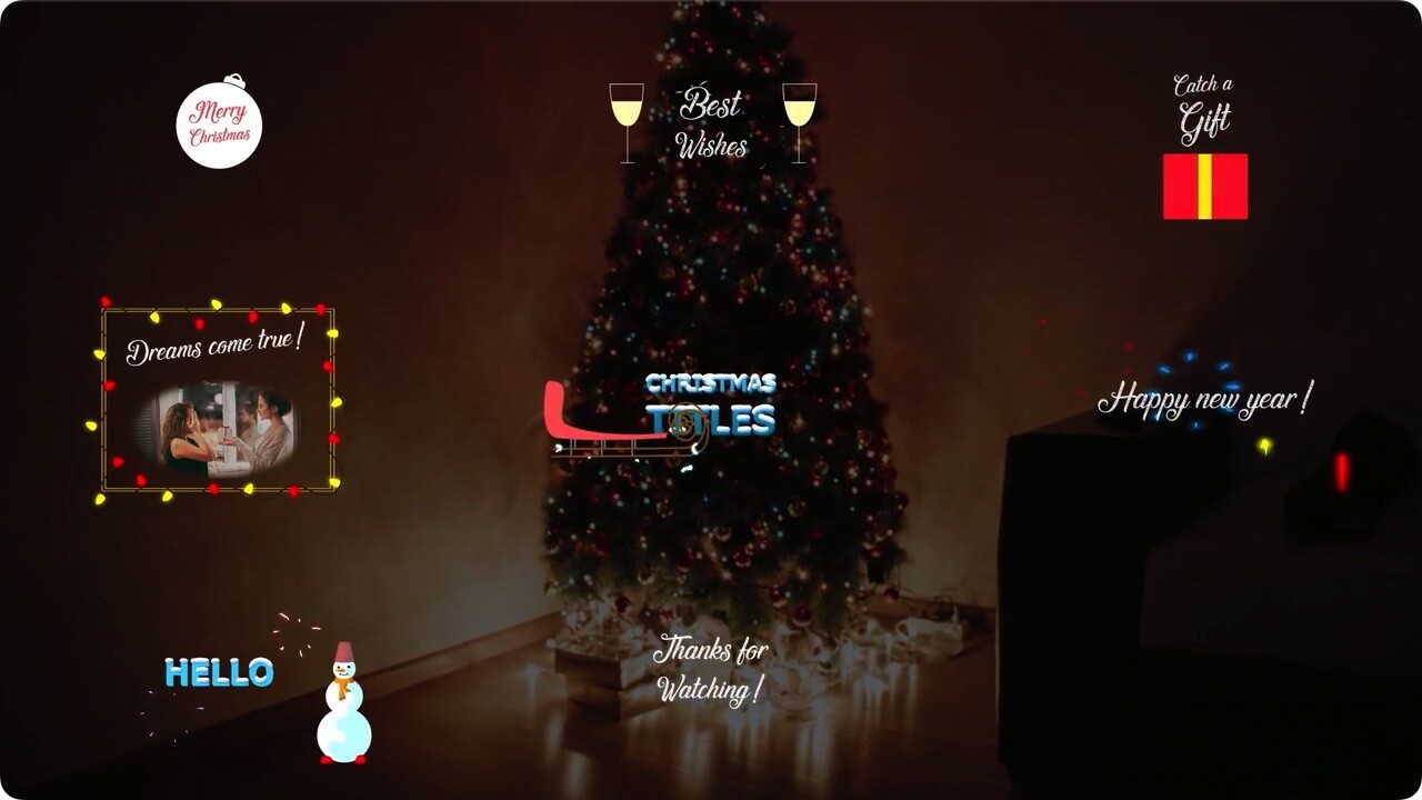 圣诞节标题集合fcpx视频模板