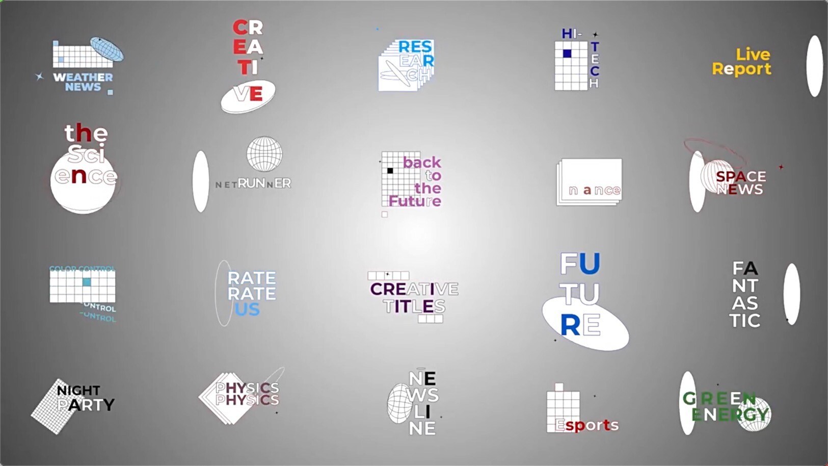 FCPX插件-20个抽象科技独特文字标题标题动画 Abstract Technology Titles