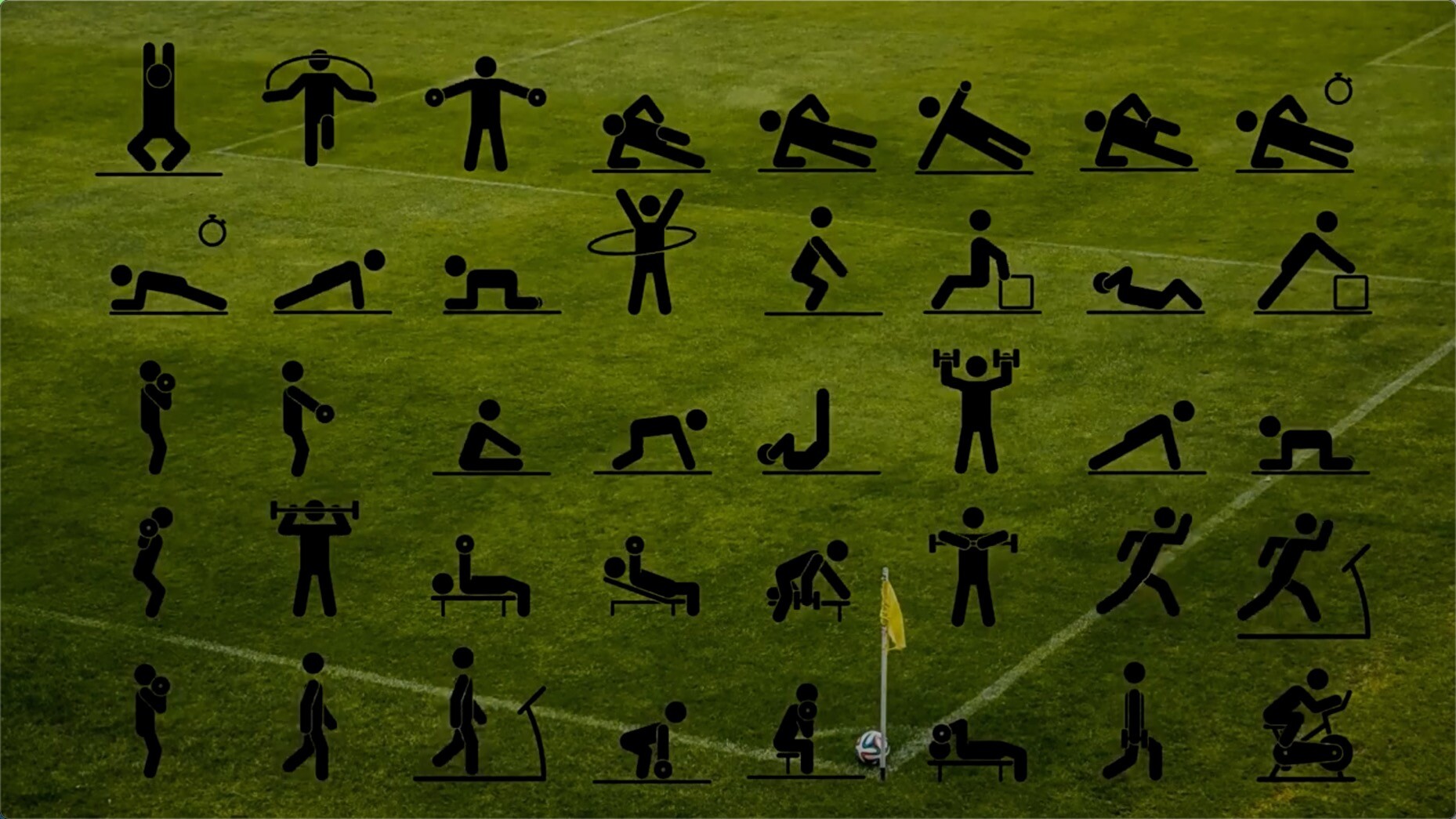 FCPX插件-40个体育运动健身象形卡通人物动画 Animated Fitness Pictograms