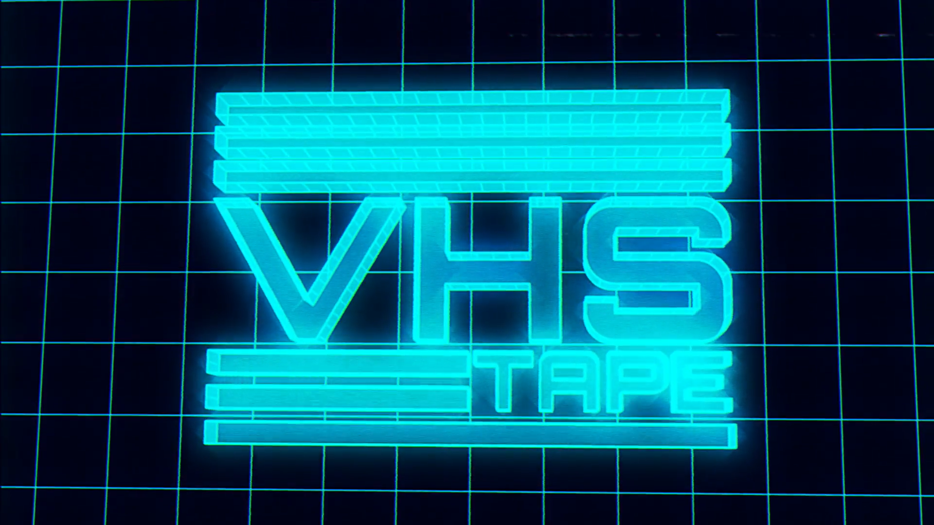 VHS全息图徽标AE模板