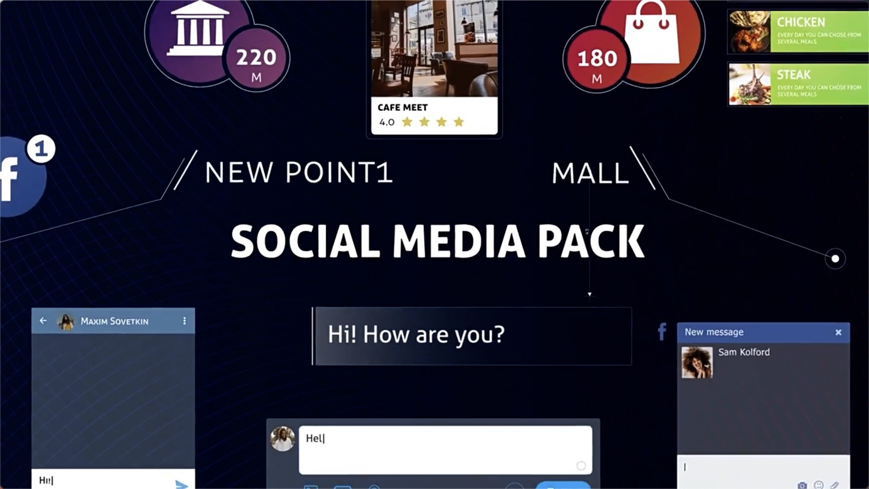 PR模板-社交网络媒体评论标注弹窗介绍图形动画 Social Media Pack