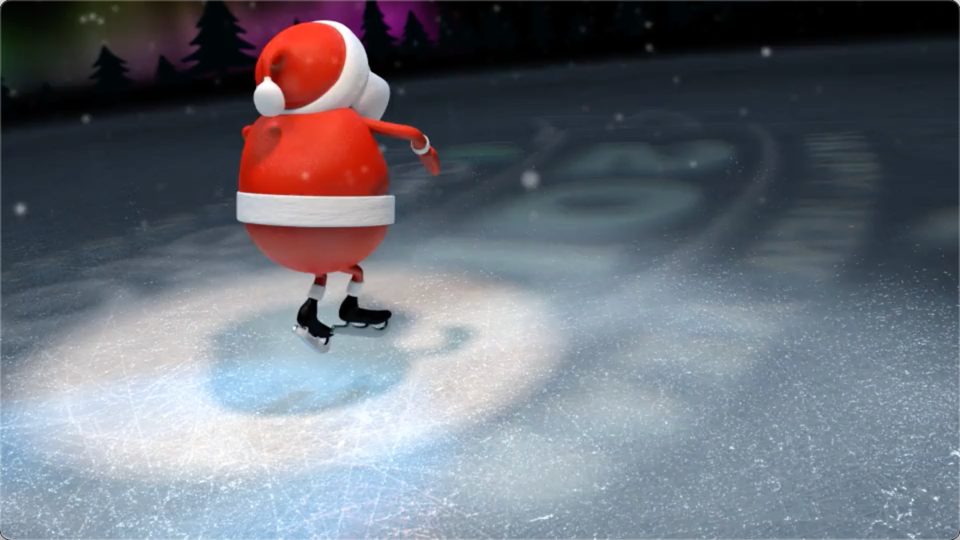 滑冰圣诞老人ae模板
