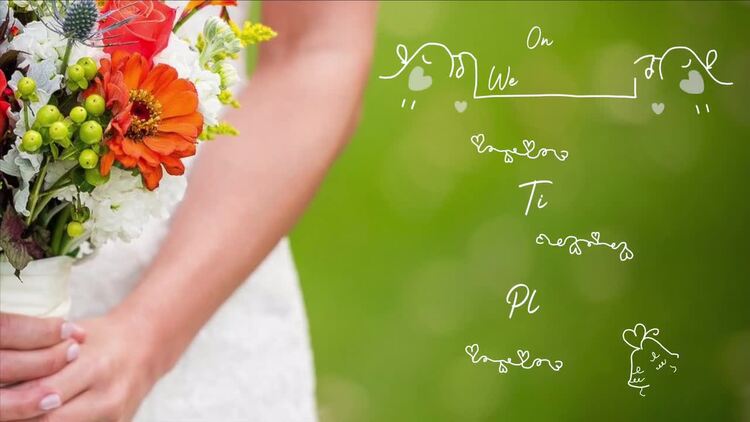手绘婚礼标题fcpx视频模板