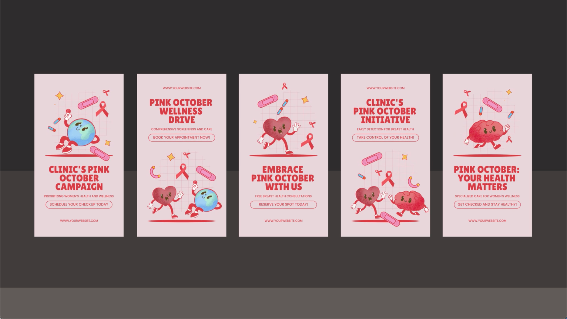 社交媒体卷轴-粉红色十月促销效果模板ae模板