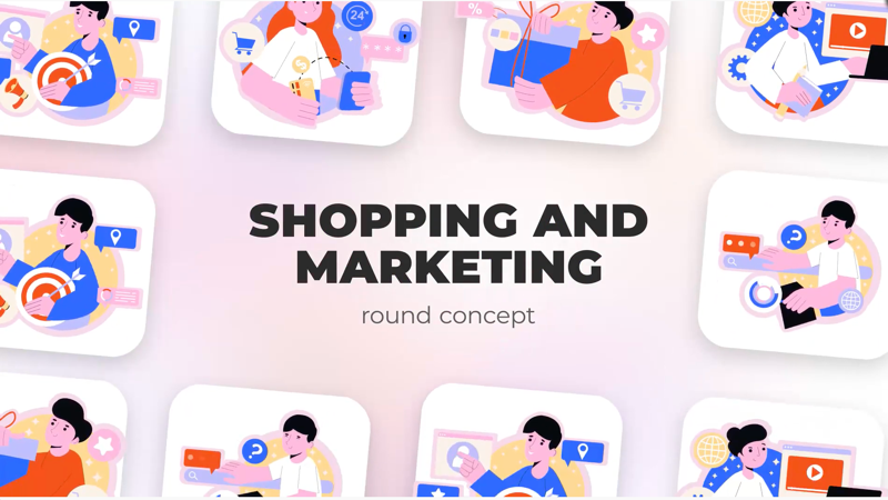 购物与营销-圆形概念ae模板