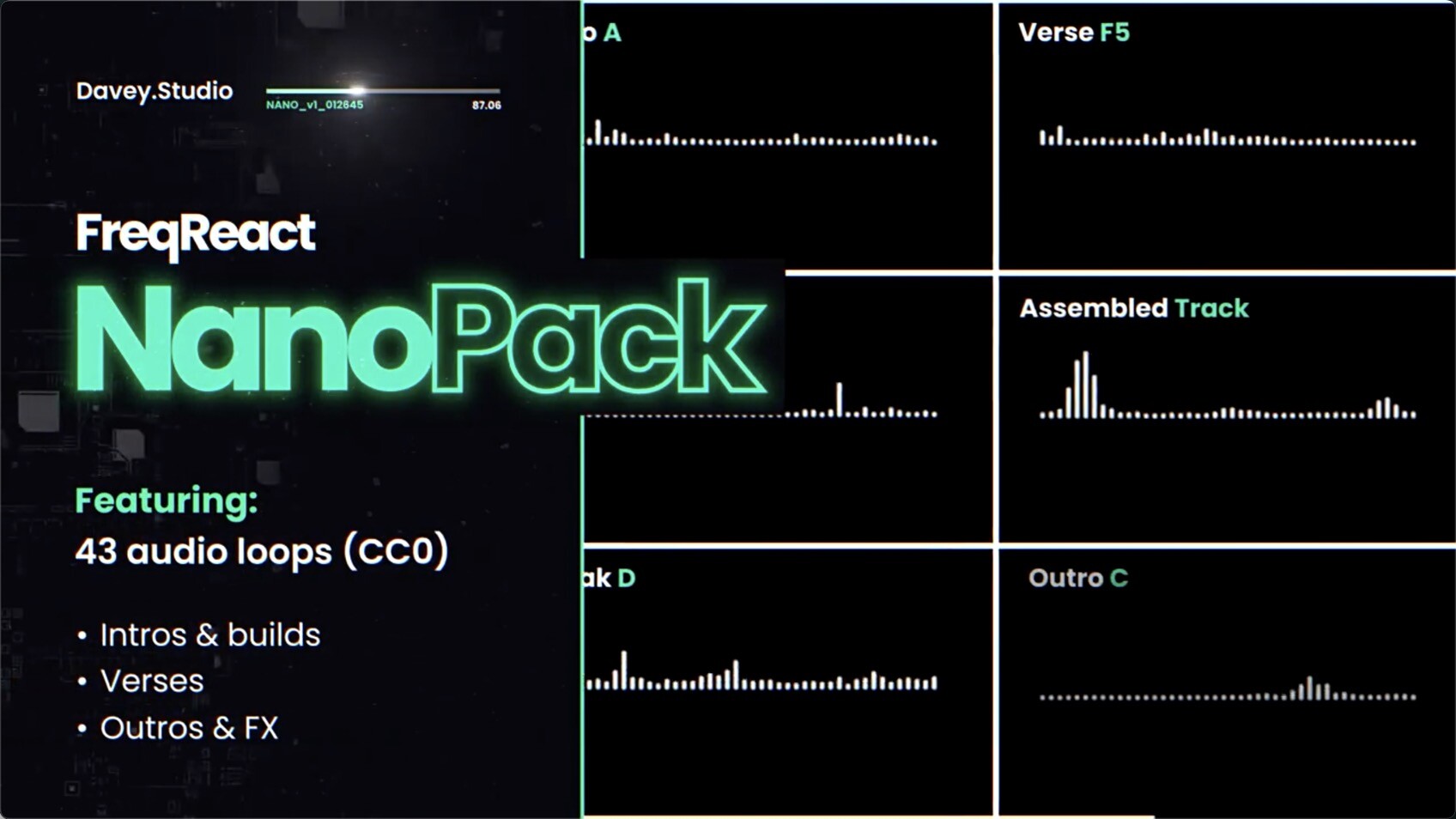 AE模板-音频可视化图形循环视觉效果 The Nano Pack