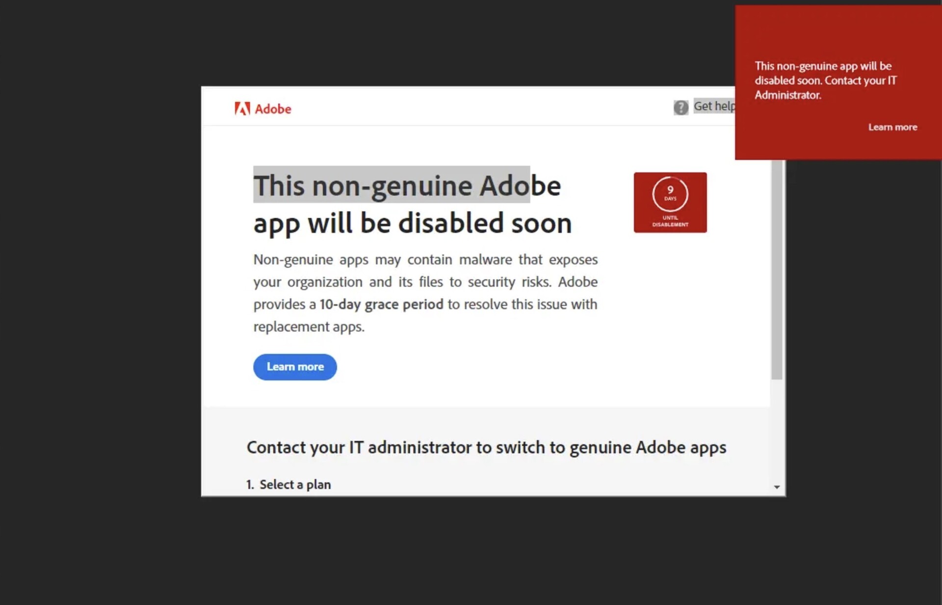 科学上网导致Adobe软件运行弹出This non-genuine Adobe app will be disabled soon，尝试解决办法