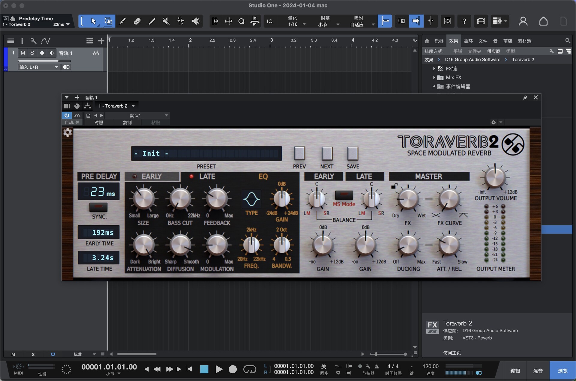 D16 Group Audio Software Toraverb for mac(调制混响插件)