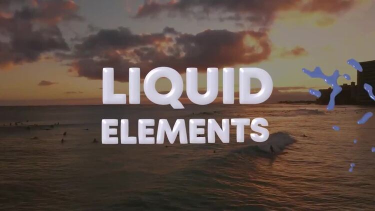 液体元素幻灯片fcpx视频模板