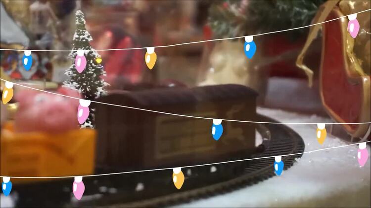 可爱的圣诞花环动画fcpx视频模板