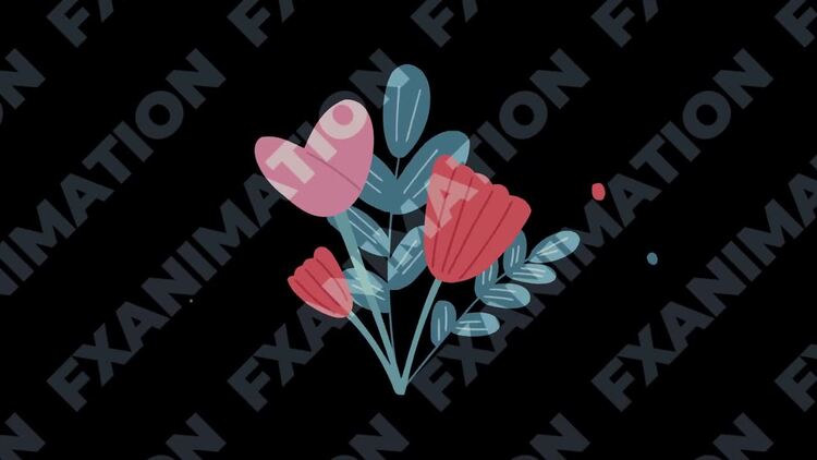 花卉卡通元素fcpx视频模板