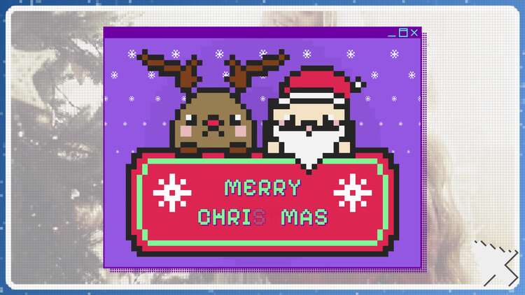 像素复古操作系统圣诞标题fcpx视频模板