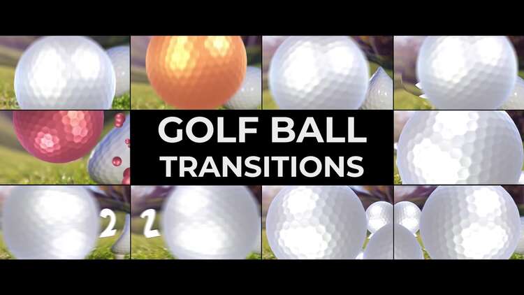  10 个飞行高尔夫球形式的逼真过渡效果AE视频模版