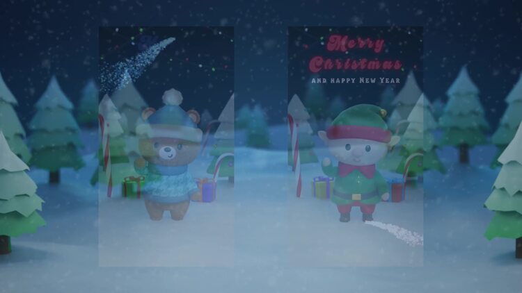 4款3D风格圣诞故事AE视频模版