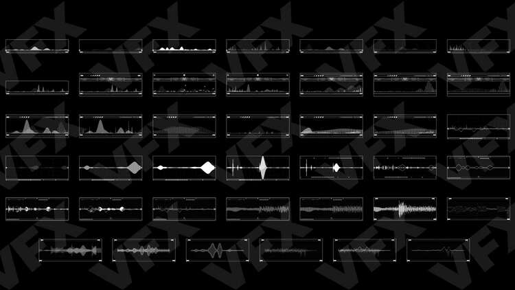 未来派 HUD 元素动画音频波AE视频模版