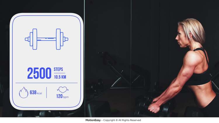 健身表现信息卡fcpx视频模板