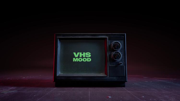 VHS情绪标题和徽标PR模板