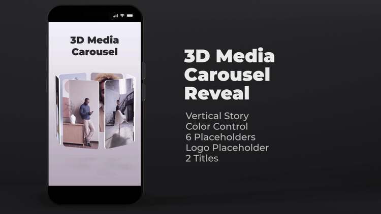 3D媒体轮播展示PR模板