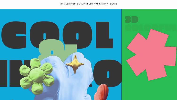 3D充气字体简介PR模板