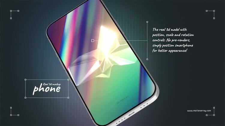 真正的3D智能手机模型AE视频模版